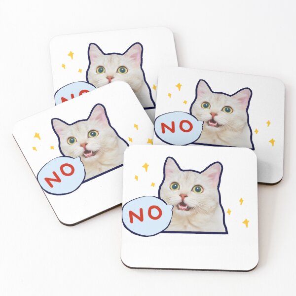 Item preview, cat says no designed and sold by LavenAnne.