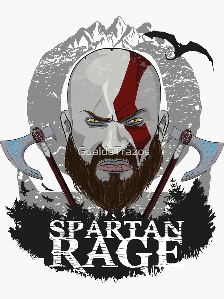 Spartan Rage - God Of War 4 - Sticker