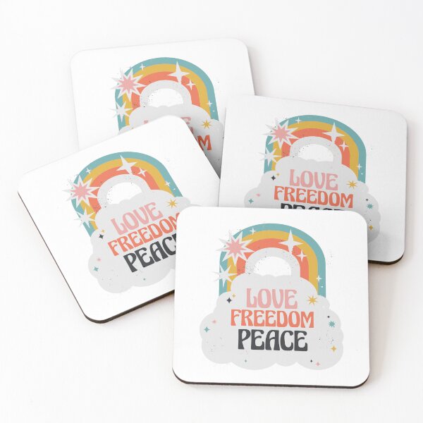Item preview, Love Peace Freedom Rainbow designed and sold by JanooFactory.