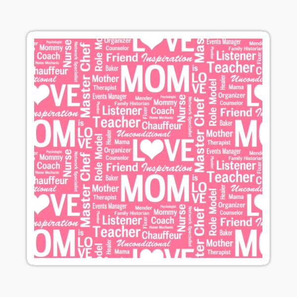 Item preview, Mom is Love Mothers Day Pink and White designed and sold by AntiqueImages.
