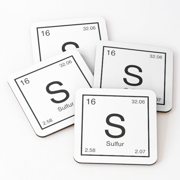 Aperçu de l'œuvre Élément Soufre (noir) créée et vendue par AllAboutScience.