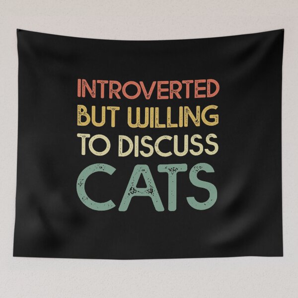 Item preview, Introverted But Willing To Discuss Cat, Funny Cat Quote designed and sold by happy gift art.