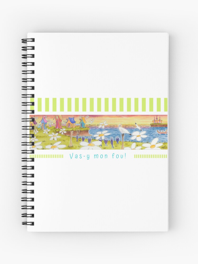 Aperçu 1 sur 3. Carnet avec l'œuvre Linda Molloy - "Vas-y mon fou!" créée et vendue par LindaMolloy.