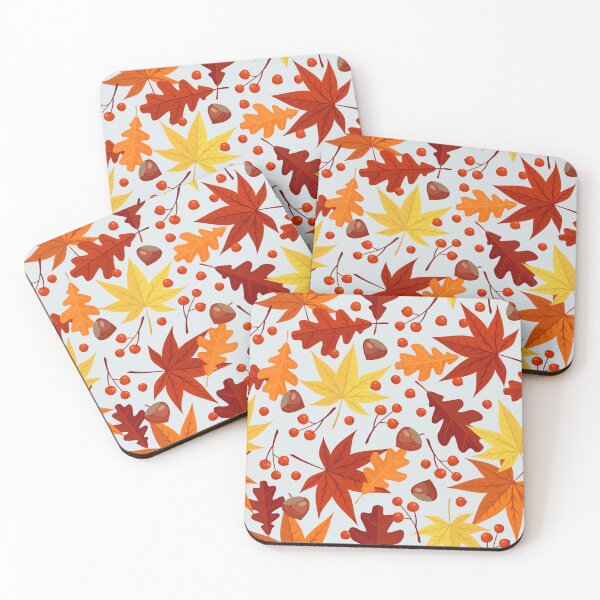 Item preview, Fallen leaves, rowan and filbert seamless pattern designed and sold by ProfiTrollka.