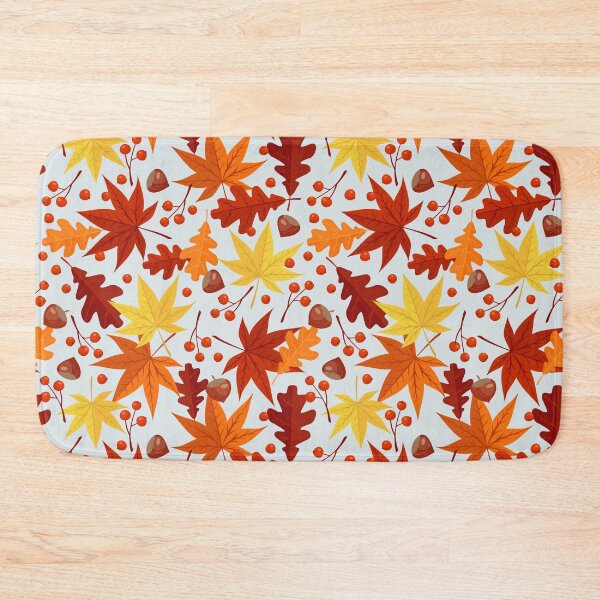 Item preview, Fallen leaves, rowan and filbert seamless pattern designed and sold by ProfiTrollka.