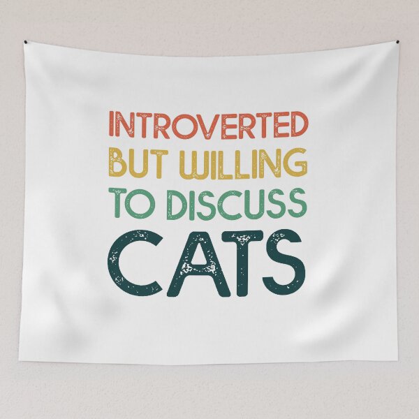 Item preview, Introverted But Willing To Discuss Cat, Funny Cat Quote designed and sold by happy gift art.