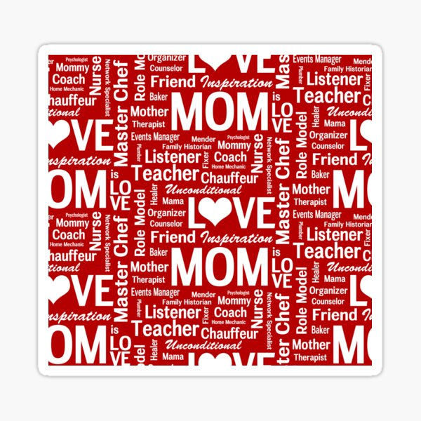Item preview, Mom is Love Mothers Day Red and White designed and sold by AntiqueImages.