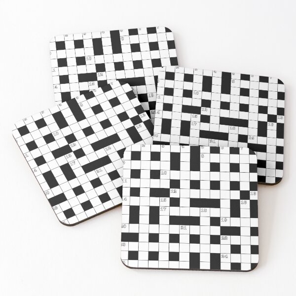 Item preview, Retro Black White Crossword Puzzle Pattern designed and sold by Digital Homestead.