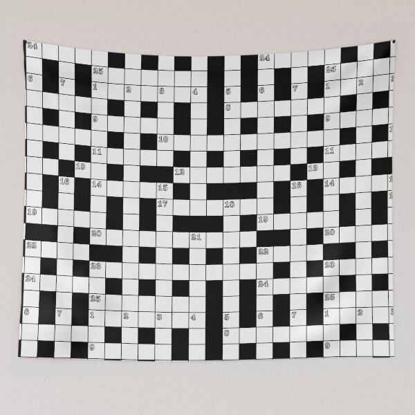 Item preview, Retro Black White Crossword Puzzle Pattern designed and sold by Digital Homestead.