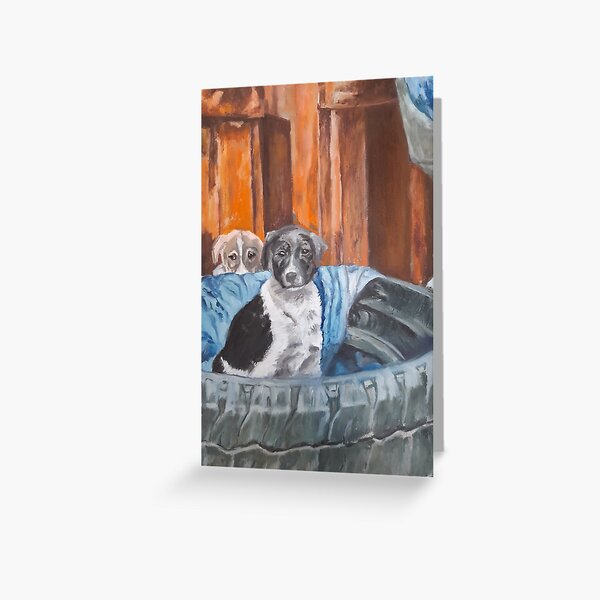 Item preview, Pups in a tyre designed and sold by LauraJayo.