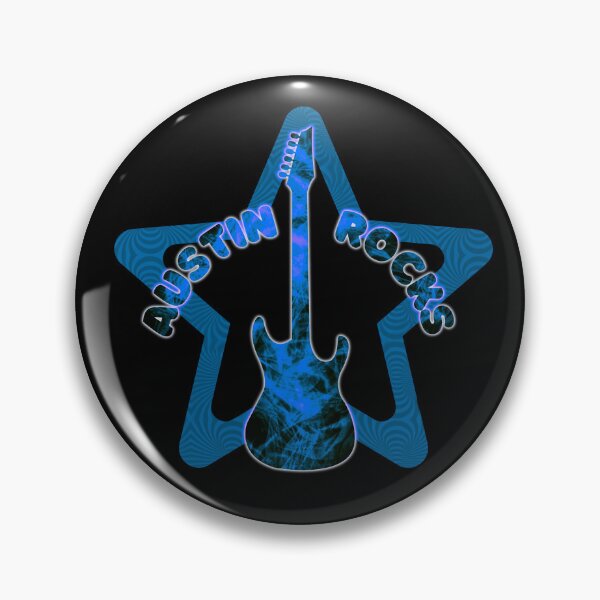 Item preview, Austin Rocks Blue Electric Guitar Star Design Honoring Badass Texas Music designed and sold by BadassBazaar.