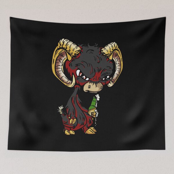 Item preview, Black Cartoon Drink GOAT designed and sold by iduzarts.