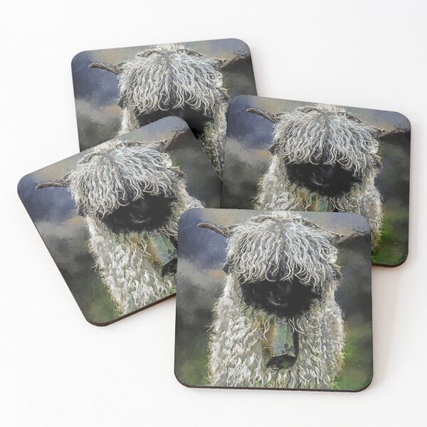 Item preview, Swiss Valais Blacknose Sheep, Cute farm animal, Walliser Schwarznasenschaf, Fluffy sheep designed and sold by Paintcorner.