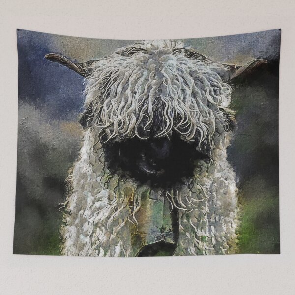 Item preview, Swiss Valais Blacknose Sheep, Cute farm animal, Walliser Schwarznasenschaf, Fluffy sheep designed and sold by Paintcorner.