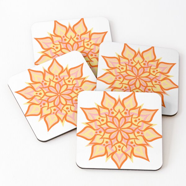 Item preview, Symmetrical Blazing Sun Flower Fire Mandala designed and sold by MetaCynth.