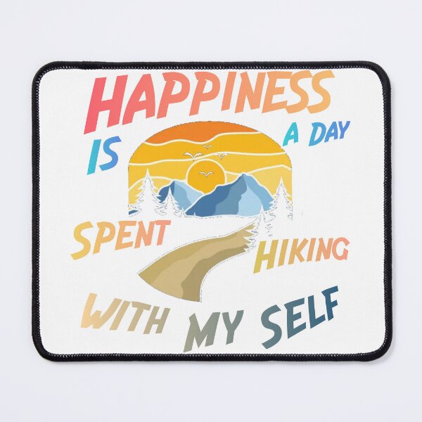 Item preview, Happines is a day spent hiking with my self designed and sold by Mohamed Knibaa.