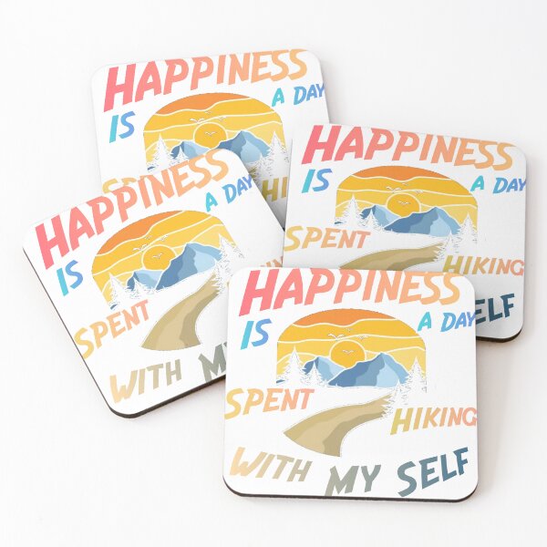 Item preview, Happines is a day spent hiking with my self designed and sold by Mohamed Knibaa.