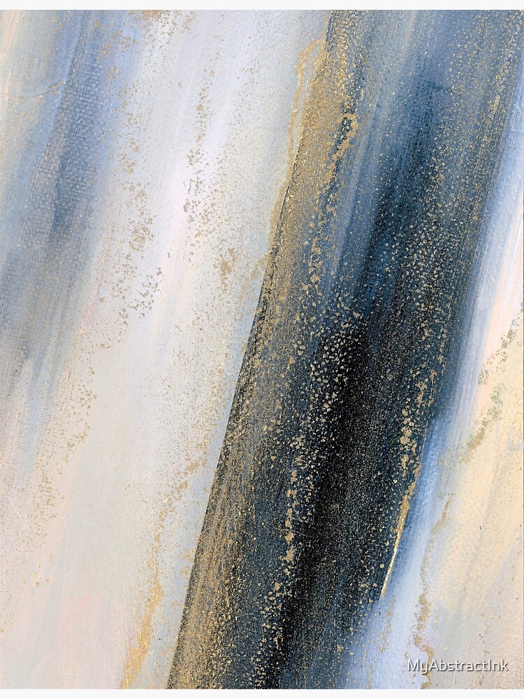 "Minimalist Abstract Art, Grey, Blue, Gold" Poster for Sale by