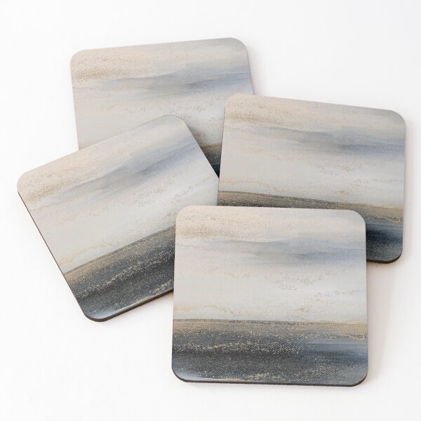 Item preview, Abstract Seascape, Minimalist Art, Grey, Black, Gold designed and sold by MyAbstractInk.