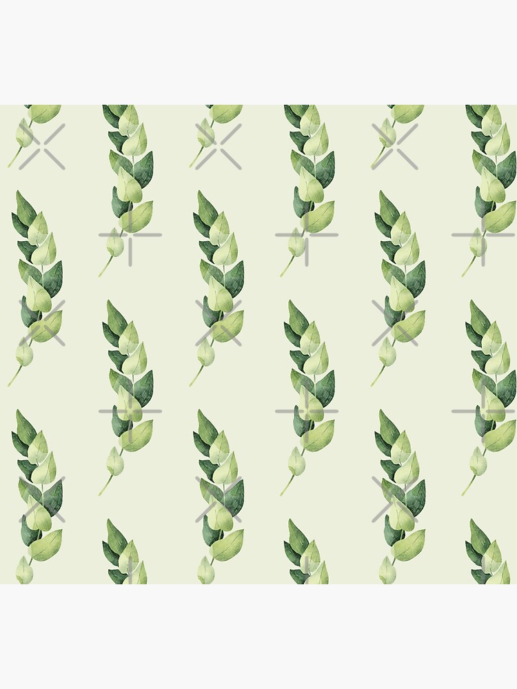 Discover Green eucalyptus branch botanical illustration  | Socks