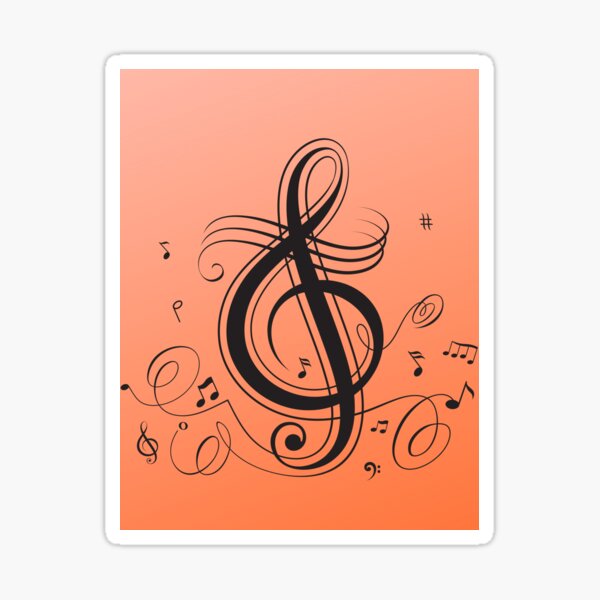 "Music Notes, Music Lover" Sticker by JadeSaraCreates Redbubble