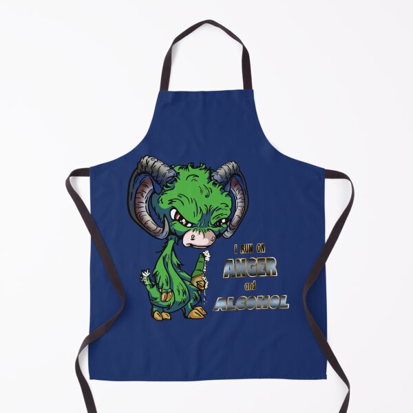Item preview, Green Cartoon Drink GOAT - I Run on Anger and Alcohol designed and sold by iduzarts.