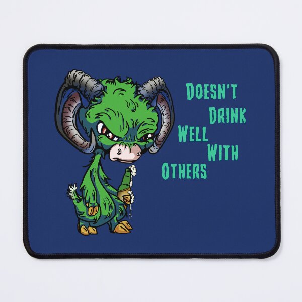 Item preview, Green Cartoon Drink GOAT - Doesn't Drink Well with Others designed and sold by iduzarts.