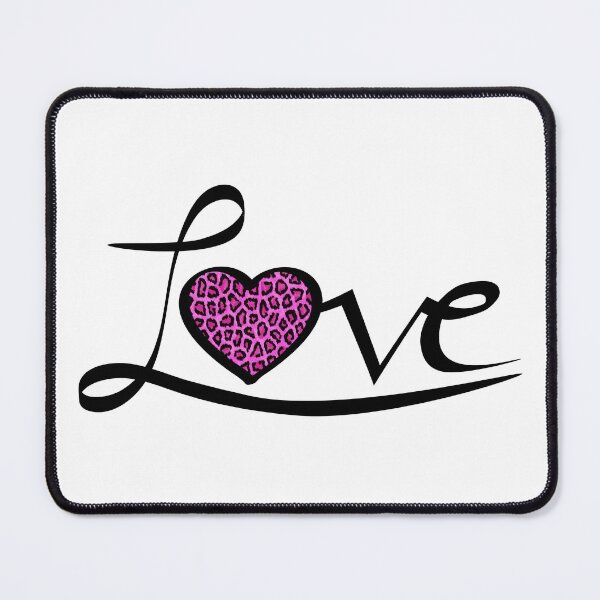 Item preview, Cute love typography with pink leopard heart designed and sold by pixxart.