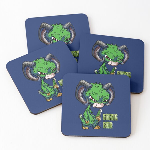 Item preview, Green Cartoon Drink GOAT - Bockig Bier designed and sold by iduzarts.