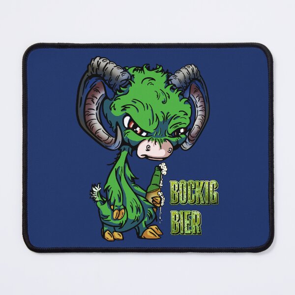 Item preview, Green Cartoon Drink GOAT - Bockig Bier designed and sold by iduzarts.