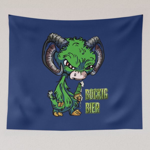 Item preview, Green Cartoon Drink GOAT - Bockig Bier designed and sold by iduzarts.