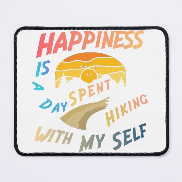 Item preview, Happines is a day spent hiking with my self designed and sold by Mohamed Knibaa.
