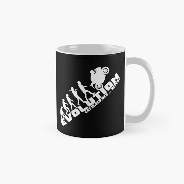Item preview, Biker Evolution Eat, Sleep, Rev... Repeat Black mug designed and sold by outlawalien.