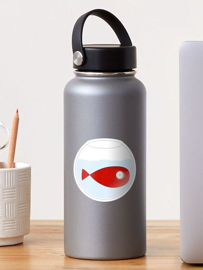 Petit Poisson Rouge Dans Un Bocal Sticker By Mimivoncracra Redbubble