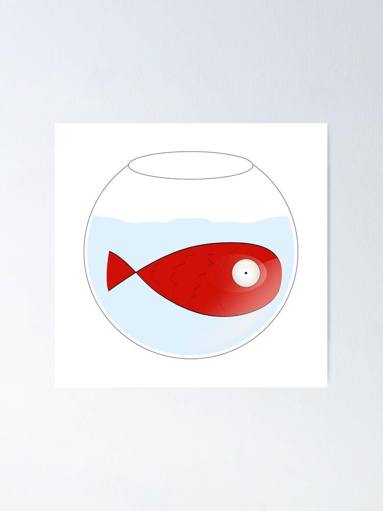 Petit Poisson Rouge Dans Un Bocal Poster By Mimivoncracra Redbubble