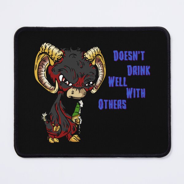 Item preview, Black Cartoon Drink GOAT - Doesn't Drink Well With Others designed and sold by iduzarts.