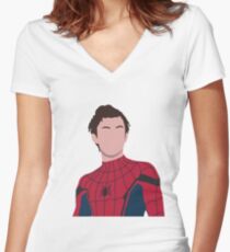 Tom holland, peter parker Women's Fitted V-Neck T-Shirt
