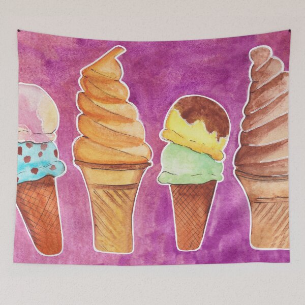 Item preview, Watercolor - Ice cream time, summer time designed and sold by Karolien Kenis.