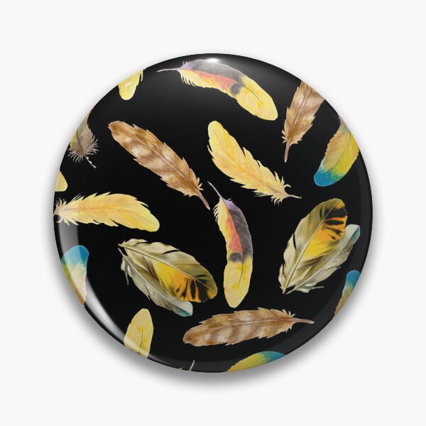 Item preview, BOHO COLORED GOLDEN YELLOW BROWN FEATHERS PATTERN designed and sold by samArtline.