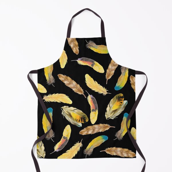 Item preview, BOHO COLORED GOLDEN YELLOW BROWN FEATHERS PATTERN designed and sold by samArtline.
