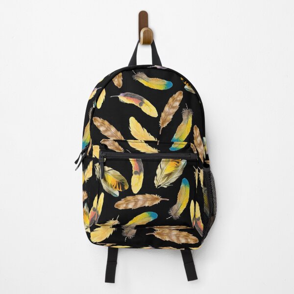 Item preview, BOHO COLORED GOLDEN YELLOW BROWN FEATHERS PATTERN designed and sold by samArtline.