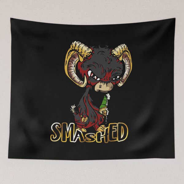 Item preview, Black Cartoon Drink GOAT - Smashed designed and sold by iduzarts.