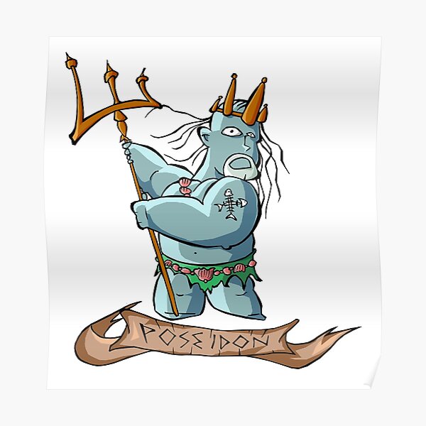 Poseidon Cartoon - Poseidon cartoon vector clipart and illustrations