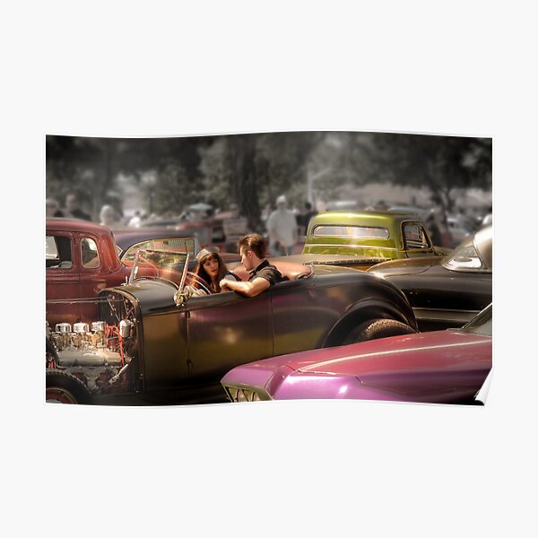 Portrait of a Hot Rod Couple Poster