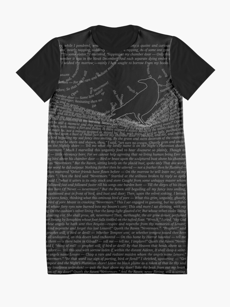 Alternate view of The Raven by Edgar Allan Poe Graphic T-Shirt Dress