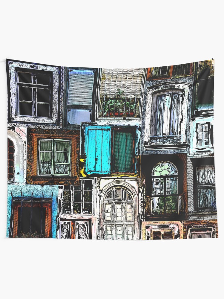 Alternate view of Textural Windows Collage Tapestry