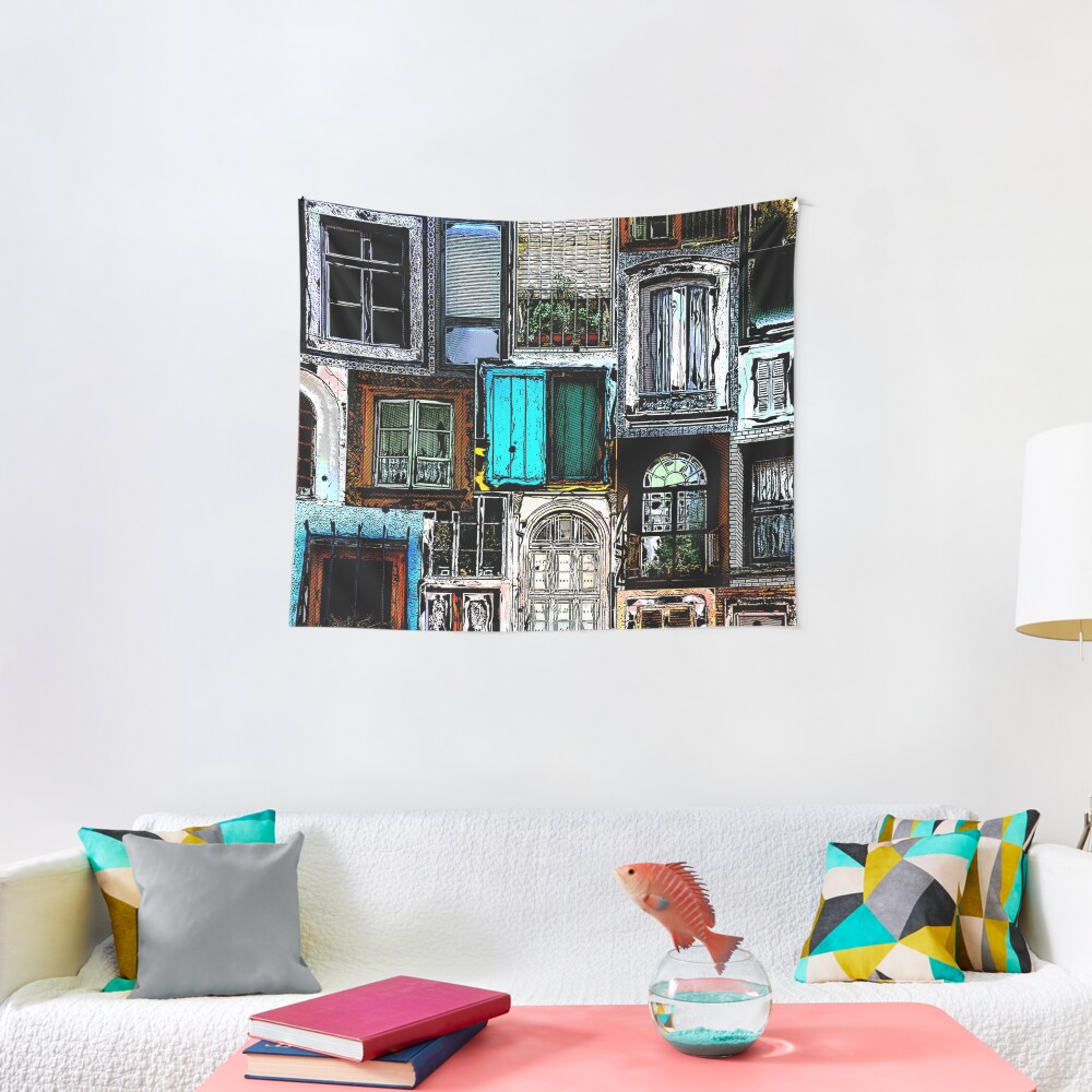 Textural Windows Collage Tapestry
