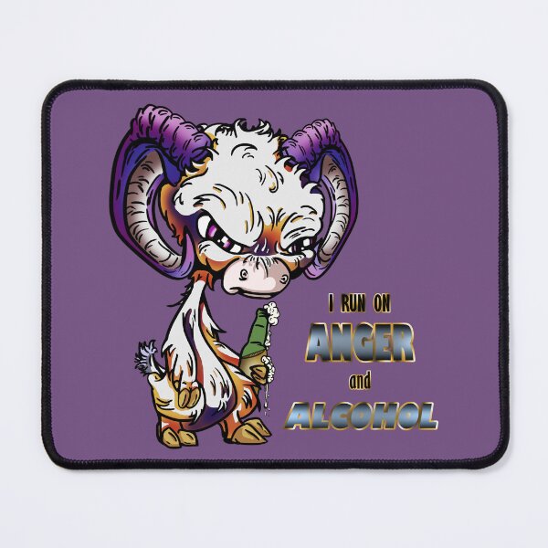 Item preview, Purple and Orange Cartoon Drink GOAT - I run on anger and alcohol designed and sold by iduzarts.