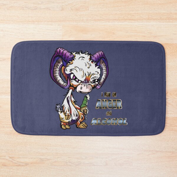 Item preview, Purple and Orange Cartoon Drink GOAT - I run on anger and alcohol designed and sold by iduzarts.