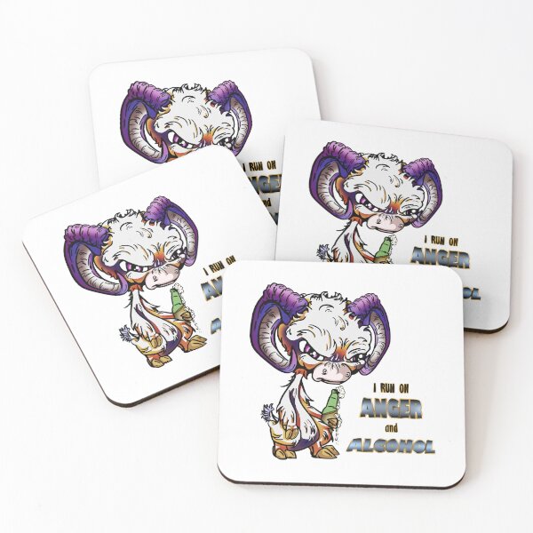 Item preview, Purple and Orange Cartoon Drink GOAT - I run on anger and alcohol designed and sold by iduzarts.